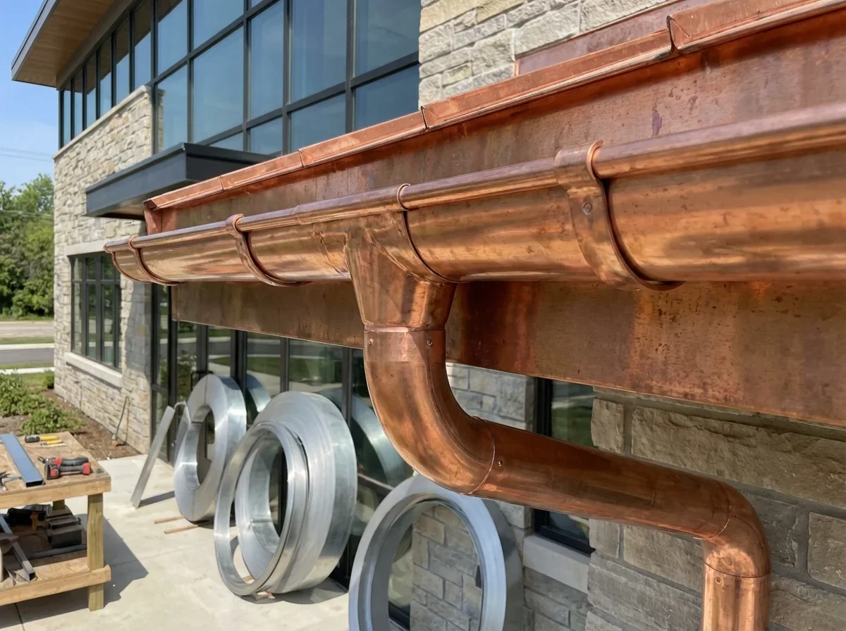 Premium Gutter Materials and Custom Fabrication — commercial gutter systems