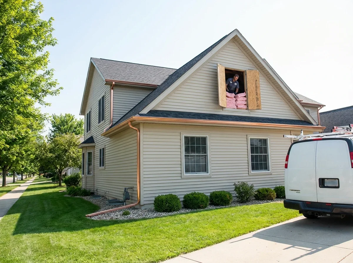 New attic insulation installed efficiently for a warmer, more energy-efficient home