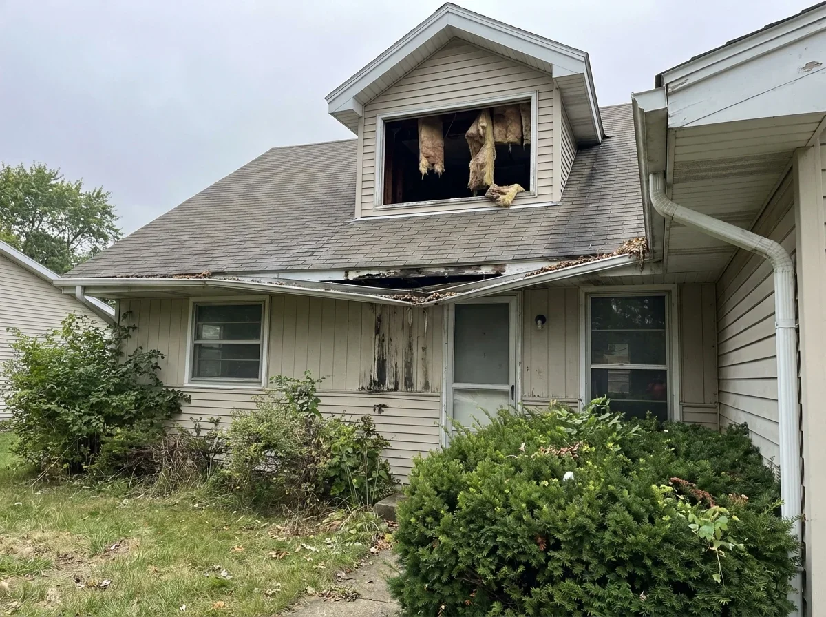 Attic Insulation Installation — moisture damage in attic from inadequate insulatio