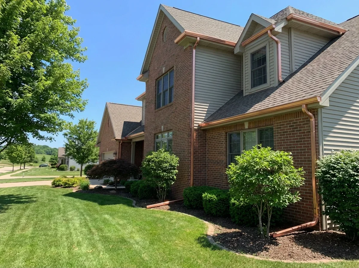 Newly installed copper gutters add timeless beauty and value to your home