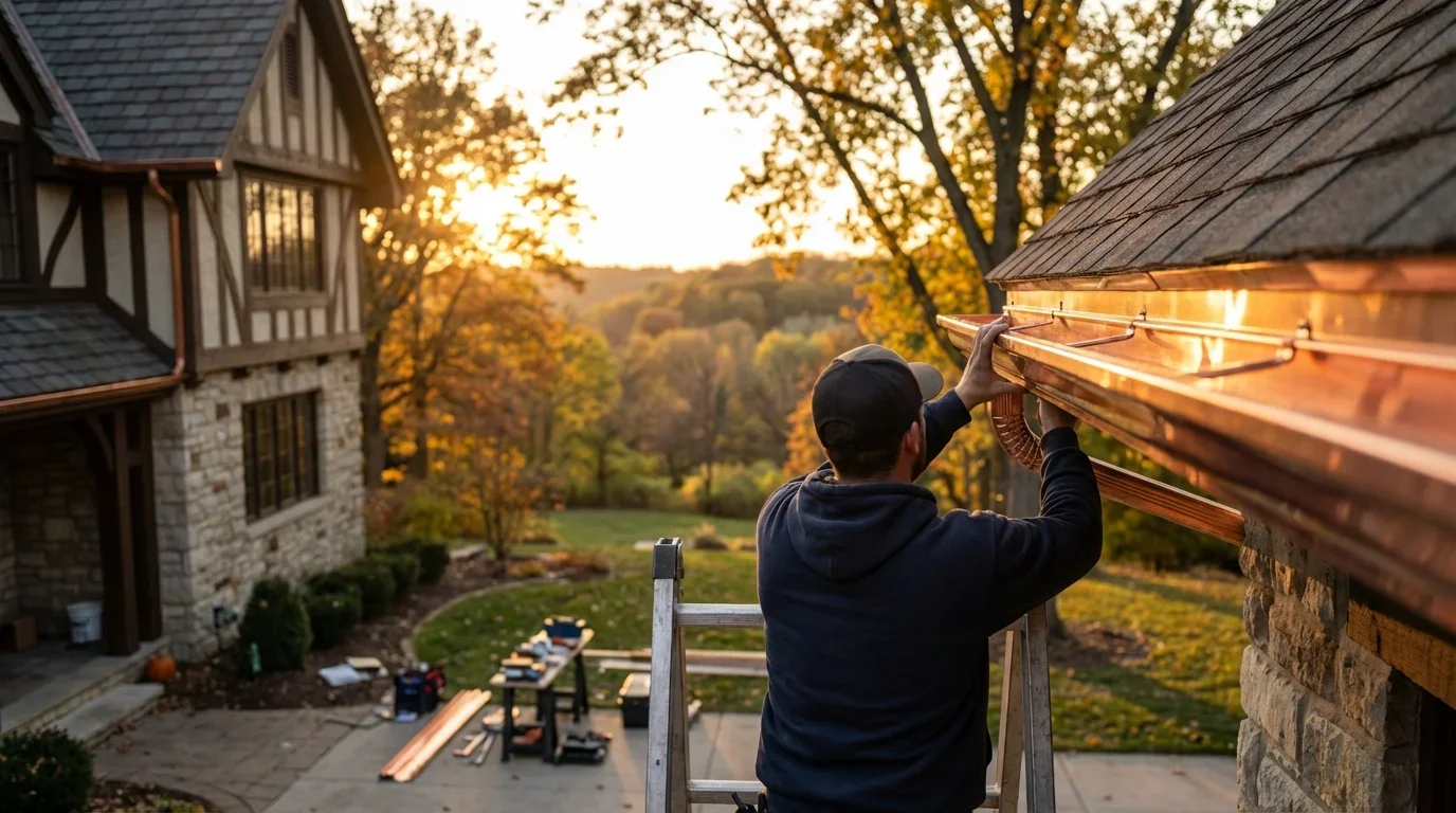 Professional copper gutters