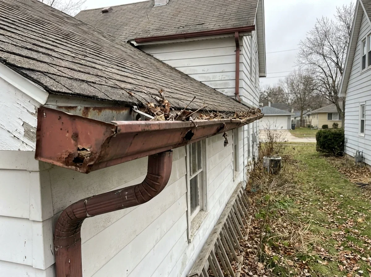 Don't let clogged, corroded gutters destroy your home's foundation call us today