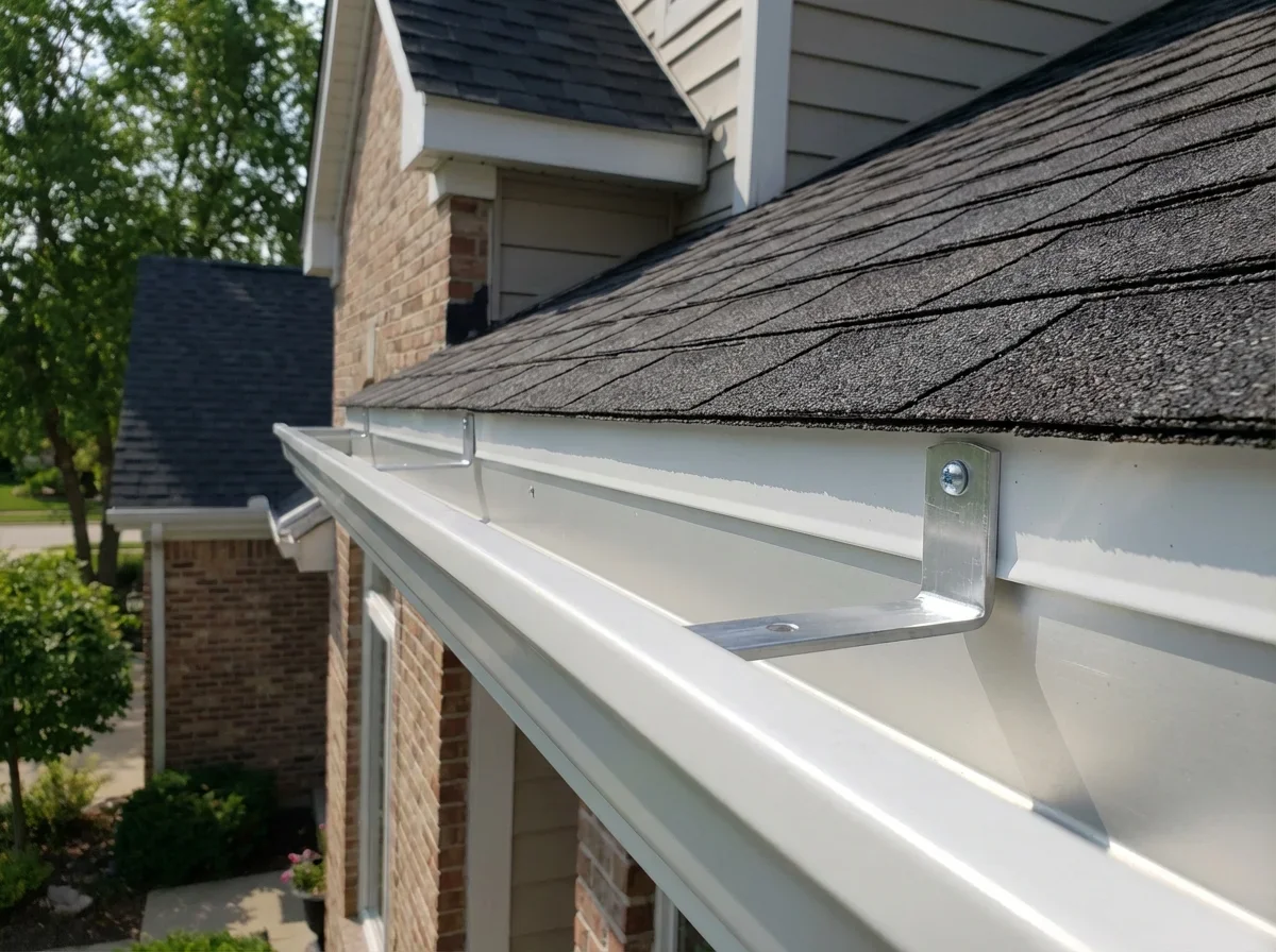 Gutter Hanger Replacement — freshly completed professional gutter hanger repla