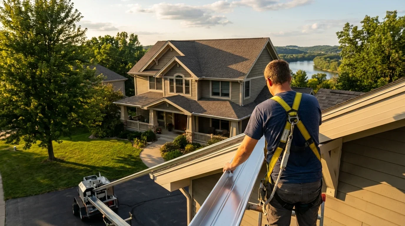 Professional seamless gutters